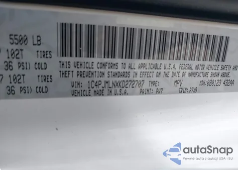 2019 Jeep Cherokee Latitude Plus 4X4 z USA, uszkodzony, nr VIN 1C4PJMLNXKD272707